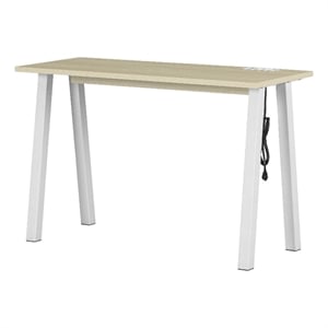South Shore Milestone Computer Desk  Bleached Oak and White