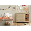 South Shore Cotton Candy 3-Drawer Dresser with Storage Baskets  Bleached Oak