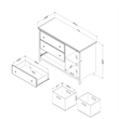 South Shore Cotton Candy 3-Drawer Dresser with Storage Baskets  Bleached Oak