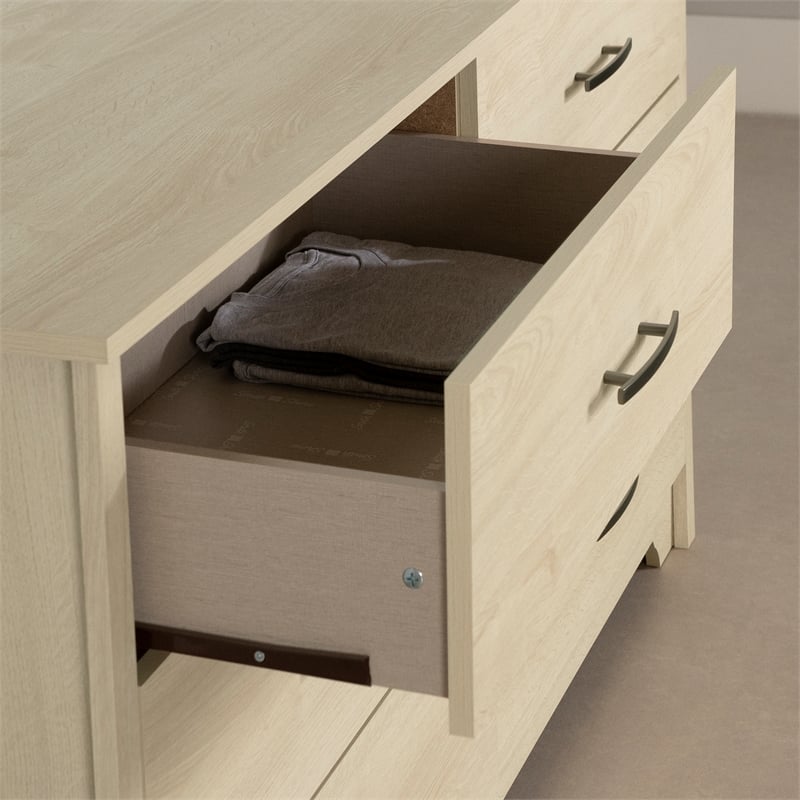 South Shore Fusion 6-Drawer Dresser  Bleached Oak