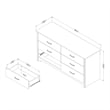 South Shore Fusion 6-Drawer Dresser  Bleached Oak