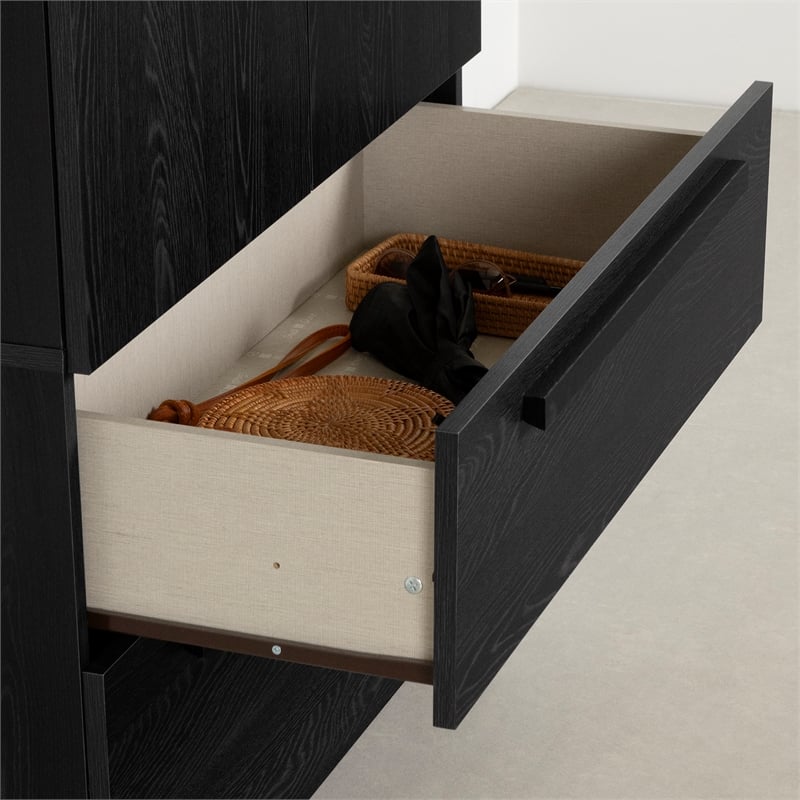 South Shore Haven 2-Door Armoire with Drawers  Black Oak