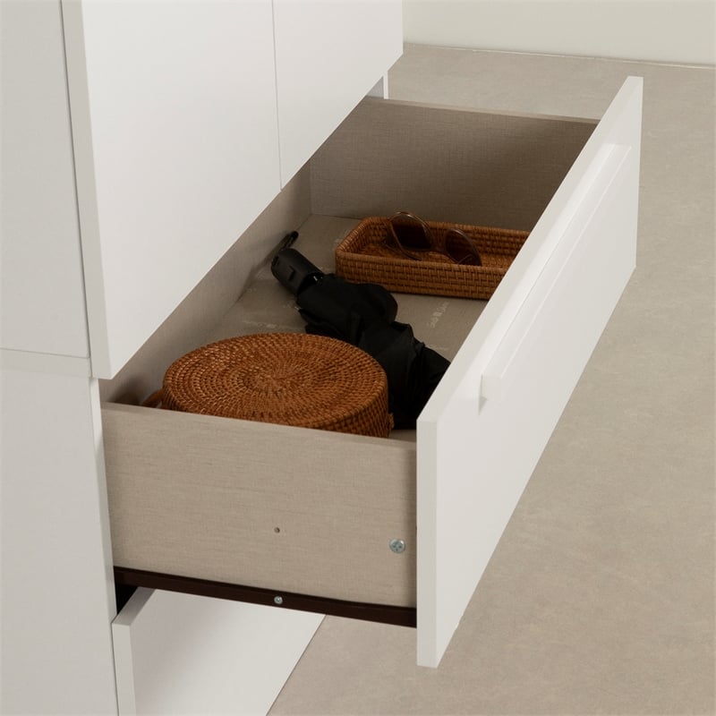 South Shore Haven 2-Door Armoire with Drawers  Pure White