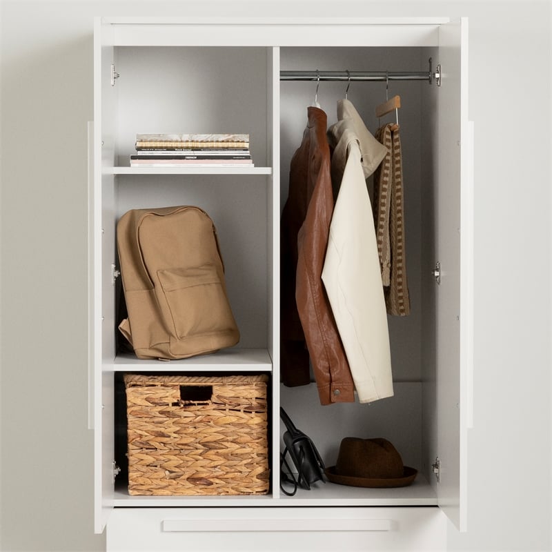 South Shore Haven 2-Door Armoire with Drawers  Pure White