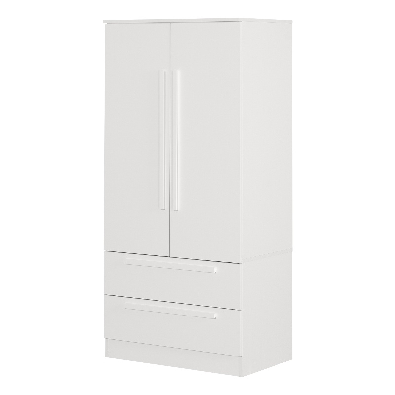 South Shore Haven 2-Door Armoire with Drawers  Pure White