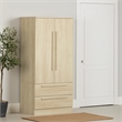 South Shore Haven 2-Door Armoire with Drawers  Bleached Oak
