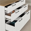 South Shore Toscano 6-Drawer Kitchen Island  Wine Storage White and Maple Nutmeg