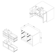 South Shore Toscano 6-Drawer Kitchen Island  Wine Storage White and Maple Nutmeg