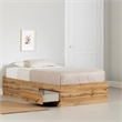 South Shore Tassio Mates Bed with 3 Drawers Twin Nordik Oak