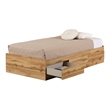 South Shore Tassio Mates Bed with 3 Drawers Twin Nordik Oak