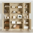 South Shore Liora Set of Bookcase and 2 2-Door Narrow Bookcases  Bleached Oak
