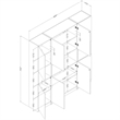 South Shore Liora Set of Bookcase and 2 2-Door Narrow Bookcases  Bleached Oak
