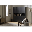 South Shore Liora 3 Piece Wall Bookcase Set in Black Oak