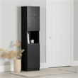 South Shore Olea 2-Door Narrow Bookcase Black Oak