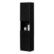 South Shore Olea 2-Door Narrow Bookcase Black Oak