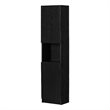 South Shore Olea 2-Door Narrow Bookcase Black Oak