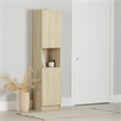 South Shore Olea 2-Door Narrow Bookcase Bleached Oak
