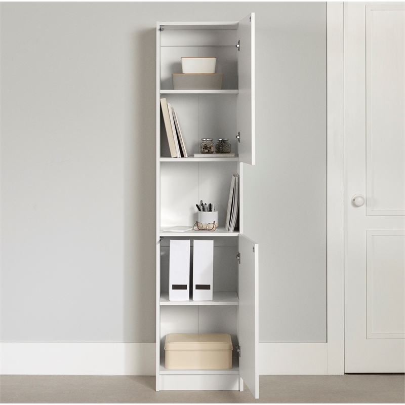 South Shore Olea 2-Door Narrow Bookcase Pure White