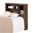 South Shore Yodi Bookcase Headboard Twin Natural Walnut
