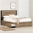 South Shore Arlen Mates Bed with 3 Drawers and Headboard Set Full Weathered Oak