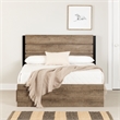 South Shore Arlen Mates Bed with 3 Drawers and Headboard Set Full Weathered Oak