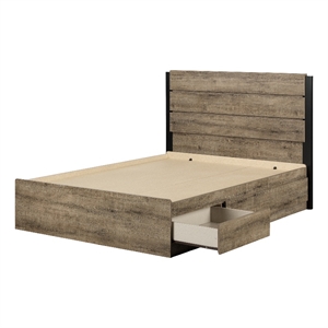 south shore arlen mates bed with 3 drawers and headboard set full weathered oak