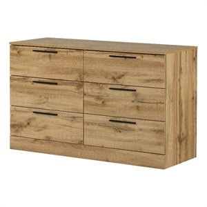 south shore step one essential 6-drawer dresser  nordik oak