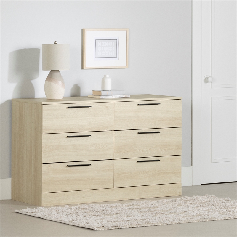 South Shore Step One Essential 6-Drawer Dresser  Bleached Oak