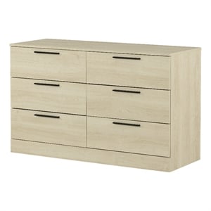 south shore step one essential 6-drawer dresser  bleached oak