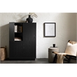 South Shore Liora 4-Door Bookcase with Shelves  Black Oak