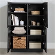 South Shore Liora 4-Door Bookcase with Shelves  Black Oak
