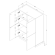 South Shore Liora 4-Door Bookcase with Shelves  Black Oak