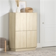 South Shore Liora 4-Door Bookcase with Shelves  Bleached Oak