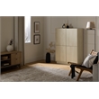 South Shore Liora 4-Door Bookcase with Shelves  Bleached Oak