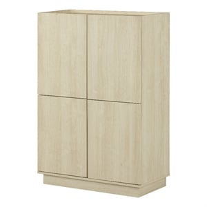 South Shore Liora 4-Door Bookcase with Shelves  Bleached Oak