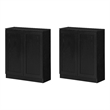 South Shore Arum Set of 2 Sideboards with Shelves  Black Oak