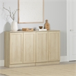 South Shore Arum Set of 2 Sideboards with Shelves  Bleached Oak
