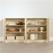 South Shore Arum Set of 2 Sideboards with Shelves  Bleached Oak
