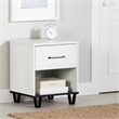 South Shore Arlen 1-Drawer Nightstand  White Pine and Black Matte