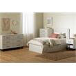 South Shore Arlen 1-Drawer Nightstand  White Pine and Black Matte