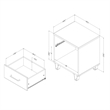 South Shore Arlen 1-Drawer Nightstand  White Pine and Black Matte