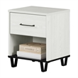 South Shore Arlen 1-Drawer Nightstand  White Pine and Black Matte