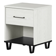 South Shore Arlen 1-Drawer Nightstand  White Pine and Black Matte