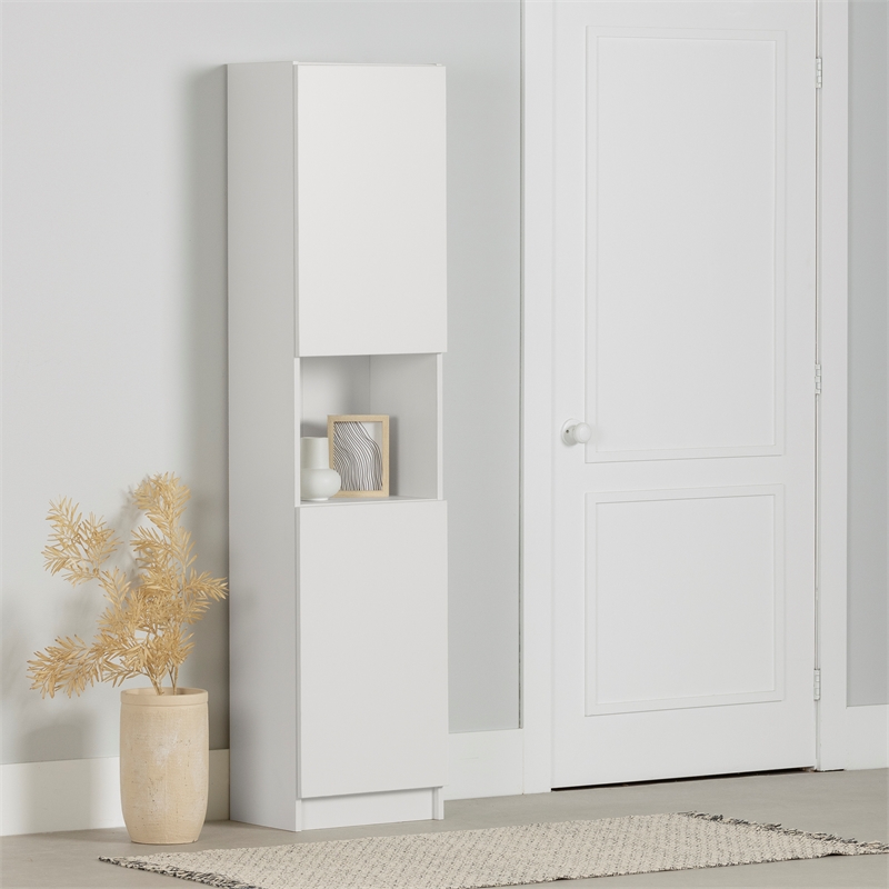 South Shore Liora 2-Door Narrow Bookcase Pure White