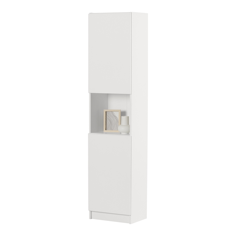 South Shore Liora 2-Door Narrow Bookcase Pure White