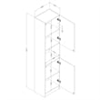South Shore Liora 2-Door Narrow Bookcase Bleached Oak