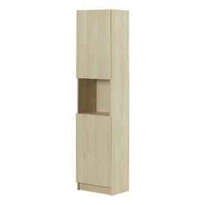 South Shore Liora 2-Door Narrow Bookcase Bleached Oak