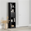 South Shore Liora 5-Shelf Narrow Bookcase Narrow Black Oak