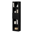 South Shore Liora 5-Shelf Narrow Bookcase Narrow Black Oak