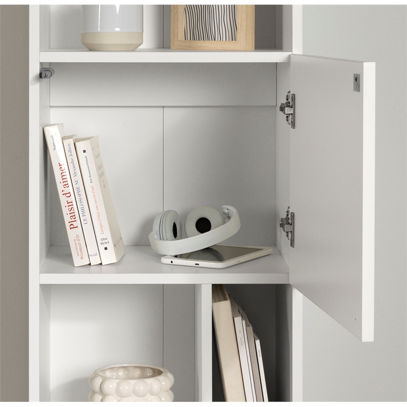 South Shore Liora 5-Shelf Narrow Bookcase Narrow Pure White